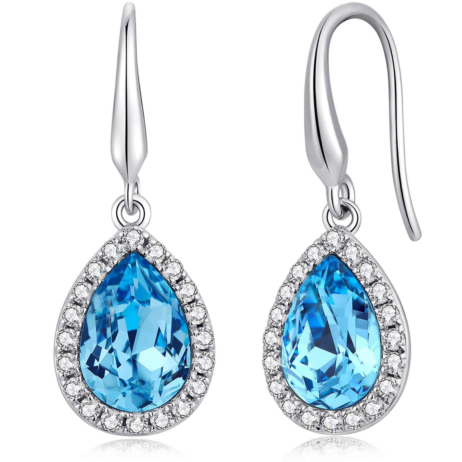 jiamiaoi Ohrringe Hängend Glitzer Weißgold platte Ohrringe Damen Hängend 925 Sterlingsilber Simulierter Diamant Ohrringe Damen Schmuck Modern Hängende Ohrringe