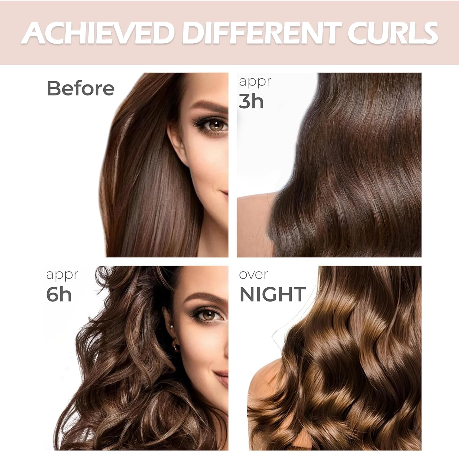 4PCS Heatless Curling Rods, Heatless Blowout Rods with Satin Silk Head Hair Scarf, No Heat Hair Rollers for All Hair Types - Image 3
