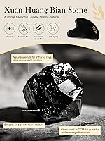 Vista 3 de FEXIA Gua Sha Regalo para mujeres, herramientas faciales, SPA, piedra natural negra Bian para drenaje linfático, masajeador facial, herramientas