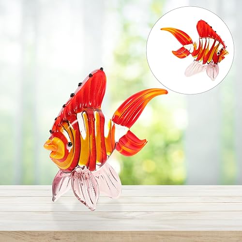 Miniatura 6 de 1 figura de cristal de pescado soplado a mano animal marino tropical escultura de peces decoración artística pisapapeles colección estatua para