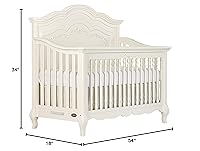 Vista 8 de evolur Aurora 5-in-1 Convertible Crib, Marfil Encaje
