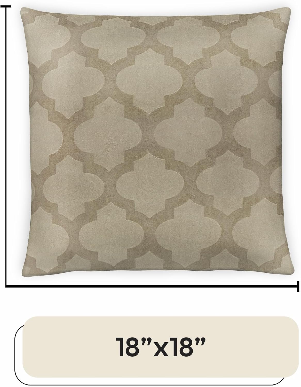 ACHIM Windsor 18" Square Throw Pillow (Camel) - Decorative Throw Pillows for Couch, Bed & Sofa - Home Decor Cushion Home Decor