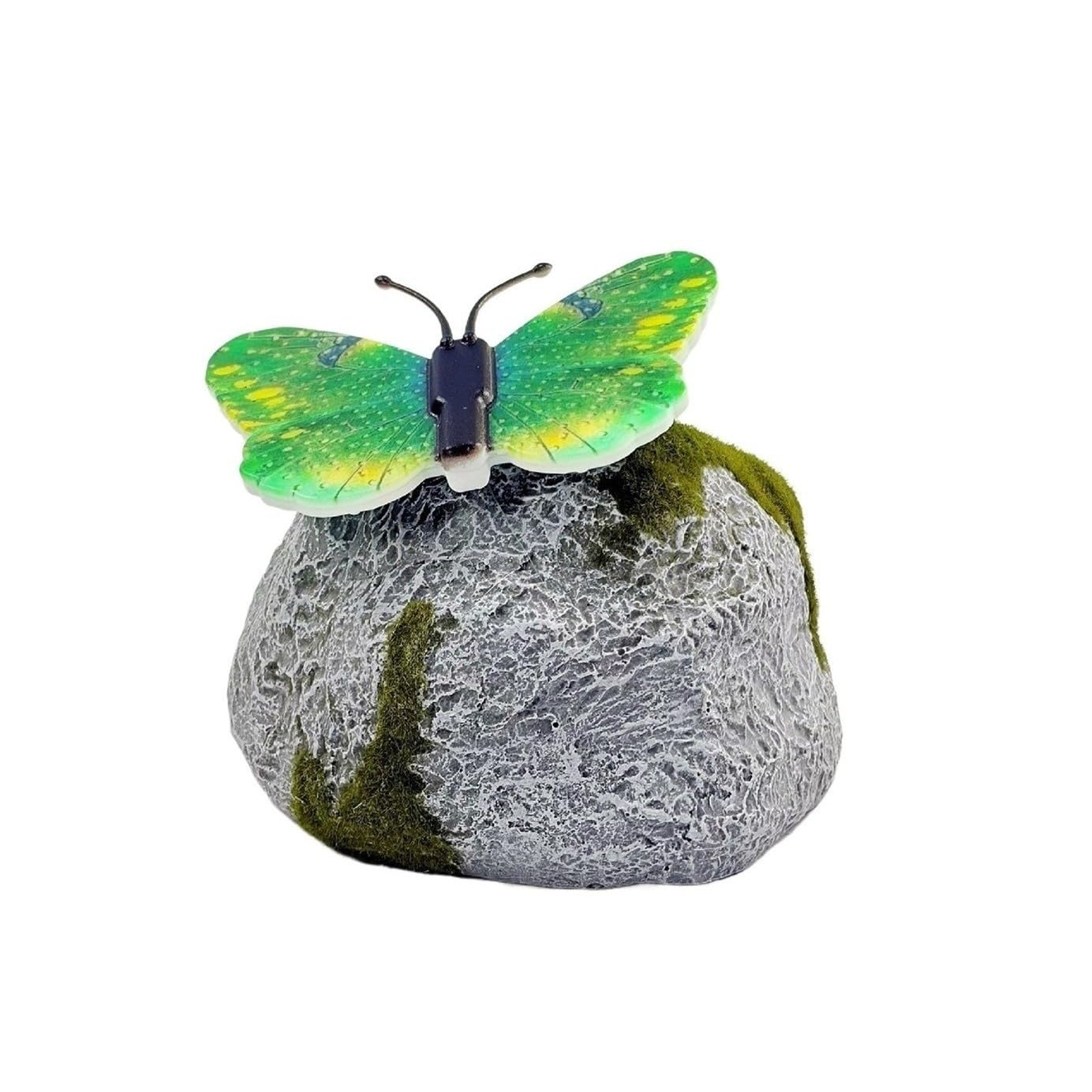 Lampa solarna ogrodowa w kształcie motyla, lampa ogrodowa LED na zewnątrz, dekoracja ze sztucznego kamienia(kolor 2)