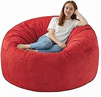 Vista 87 de Silla de Puf de 3 pies, Sillas de Puf Cómodas con Relleno de Espuma Viscoelástica, Sofá de Puf Esponjoso con Funda de Terciopelo Holandés, Sillas