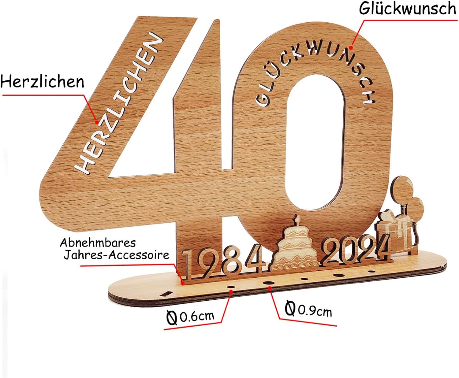 Intckwan drvena knjiga gostiju u obliku broja 40 prednosti