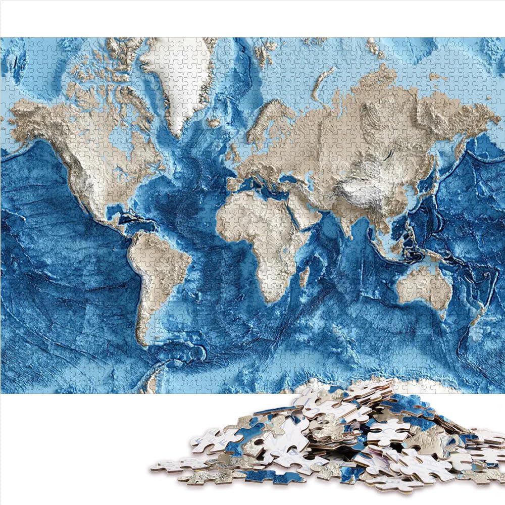 Carte du Monde en Relief Puzzle 2000 pièces pour Adolescents Cadeaux de Jeux stimulants Convient aux Couples 70x100cm