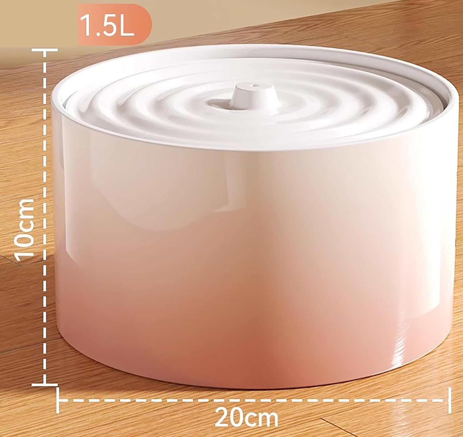 Ceramic Cat Water Fountain Cats Tower Water Dispenser 1.5L/50.73oz Dog Water Bowl Dispenser Cat Fountain for Cats Indoor Ultra Quiet Pump Pink
