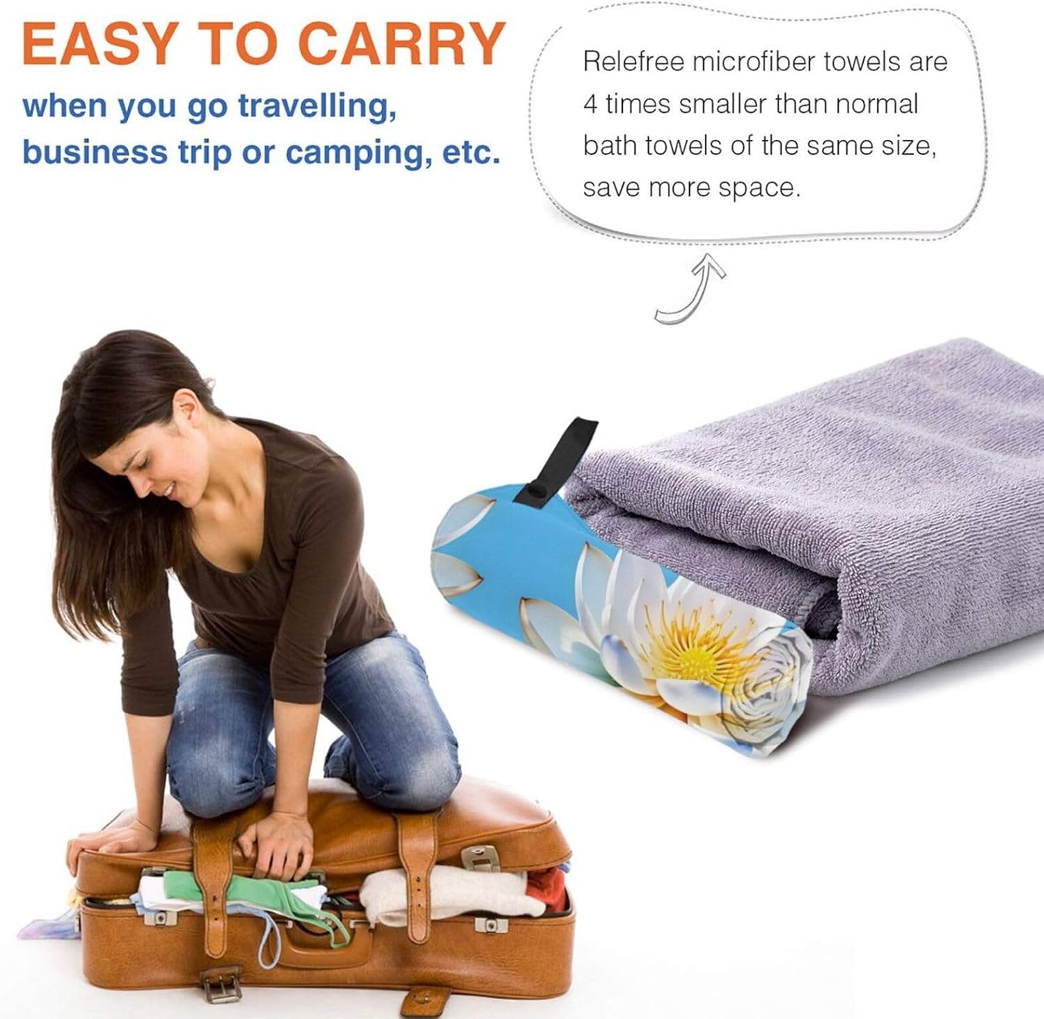 Asian Lotuâ€˜s Pattern Quick Drying Bath Towel,Microfibre Soft Large Bath Towel,Highly Absorbent Dry Quickly Bath Sheet