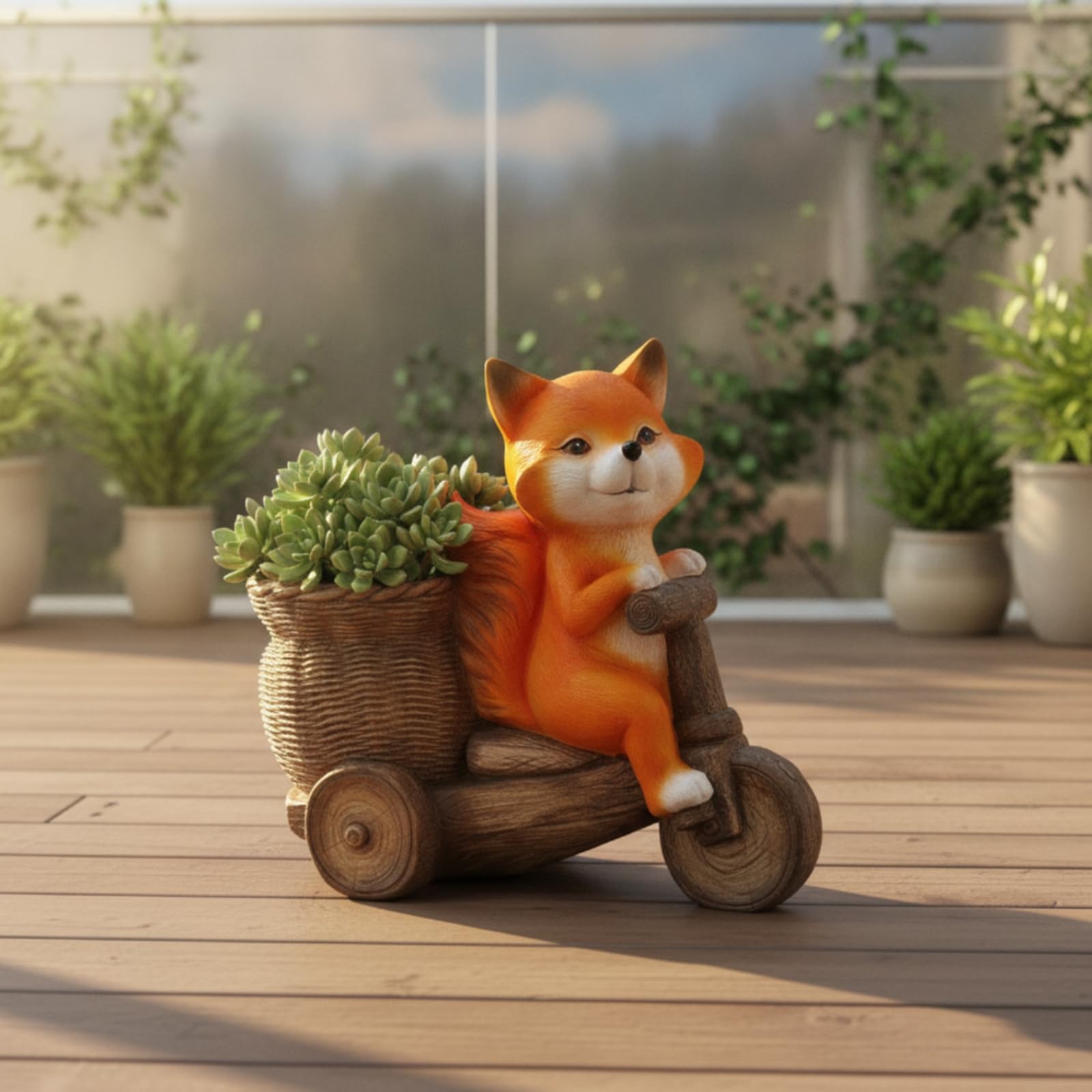 Pflanztopf mit Dreirad rustikal Figur-Blumentopf trendig Gartendeko für Gartenliebhaber, Balkon