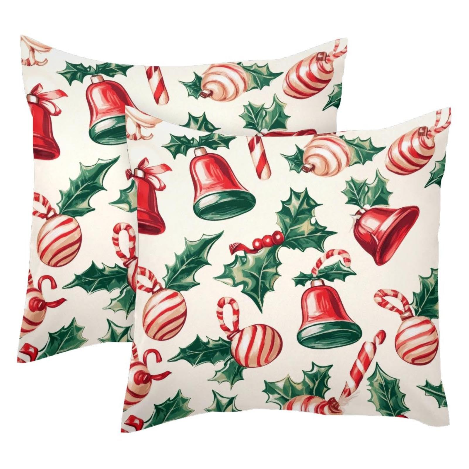 Housse de coussin velours doux Noël 50x50 cm pour décoration festive canapé