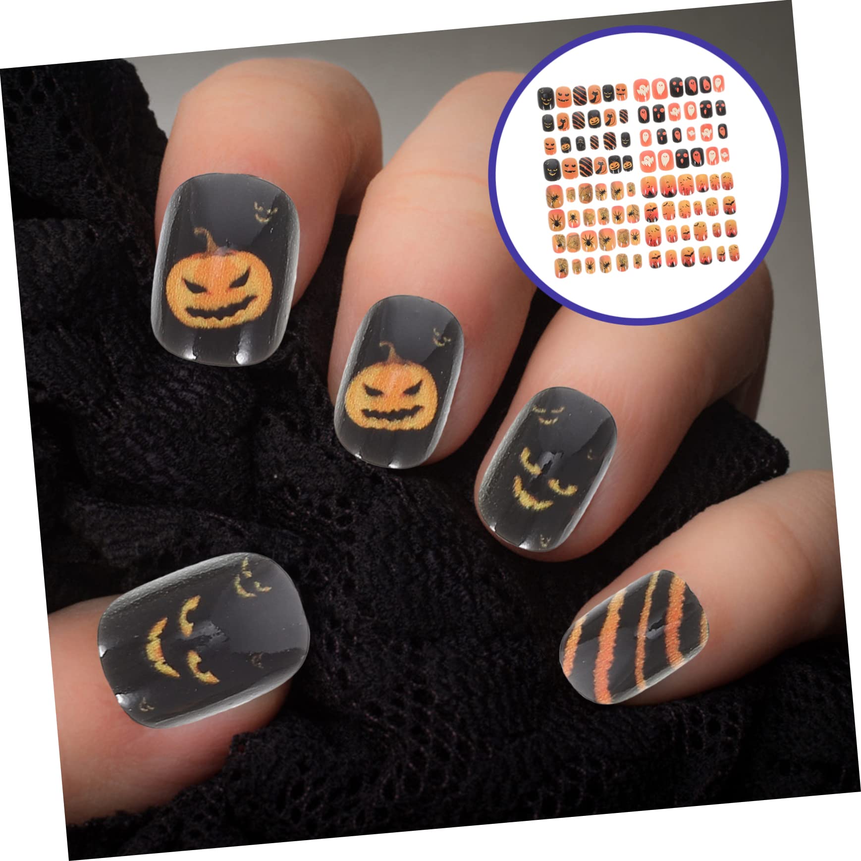LALAFINA 288pezzi Unghie Per Halloween Unghie Adesive Per e Adulti Design e Facili Applicare e Rimuovere Per Festeggiamenti e Manicure Festive