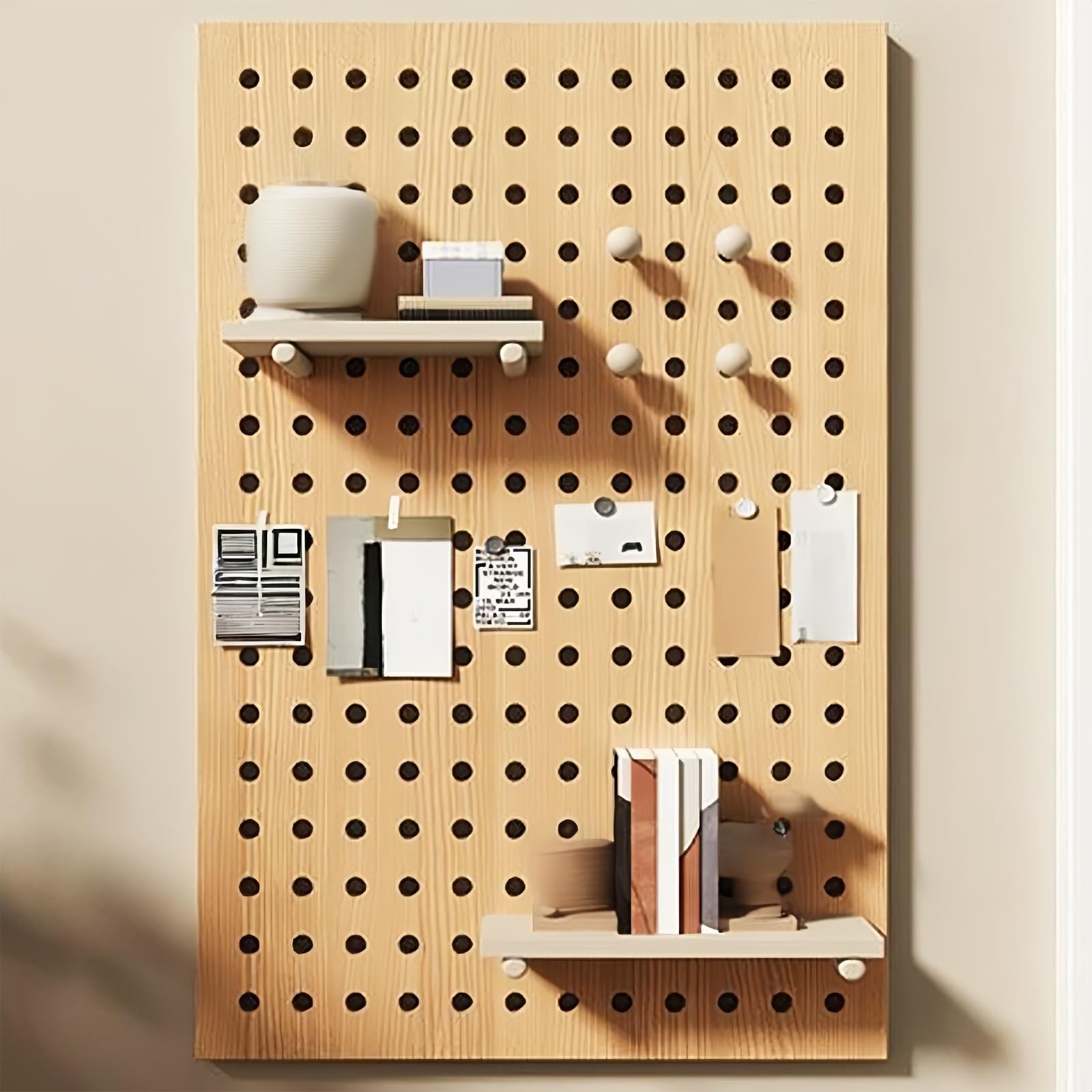 Stecktafel aus Holz für Wohnzimmer, Zuhause, Büro, Kombiniertes Wand-Organizer-Set, Diy-Werkzeugwand Zum Aufhängen, Einfach zu Montieren