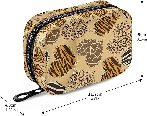 Miniatura 3 de xigua Organizador de bolsa de medicina de viaje con estampado de leopardo y estampado de cebra de corazón, tamaño compacto, contenedor portátil de