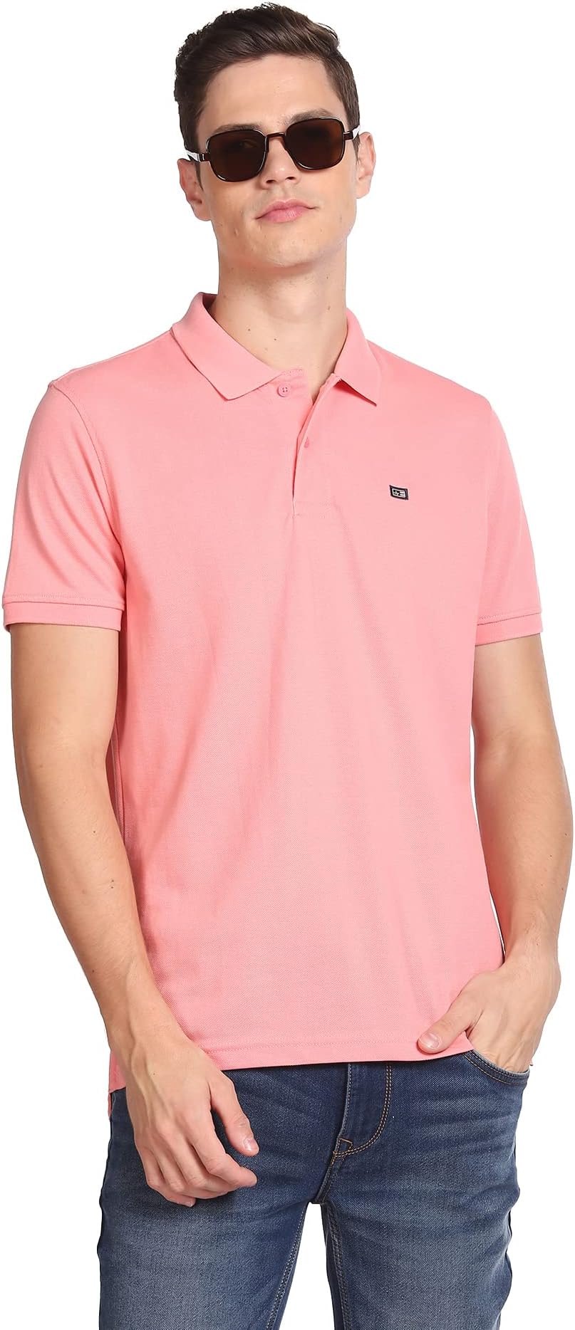 ArrowMen's Solid Short Sleeve Regular Fit Cotton Polo T-Shirt