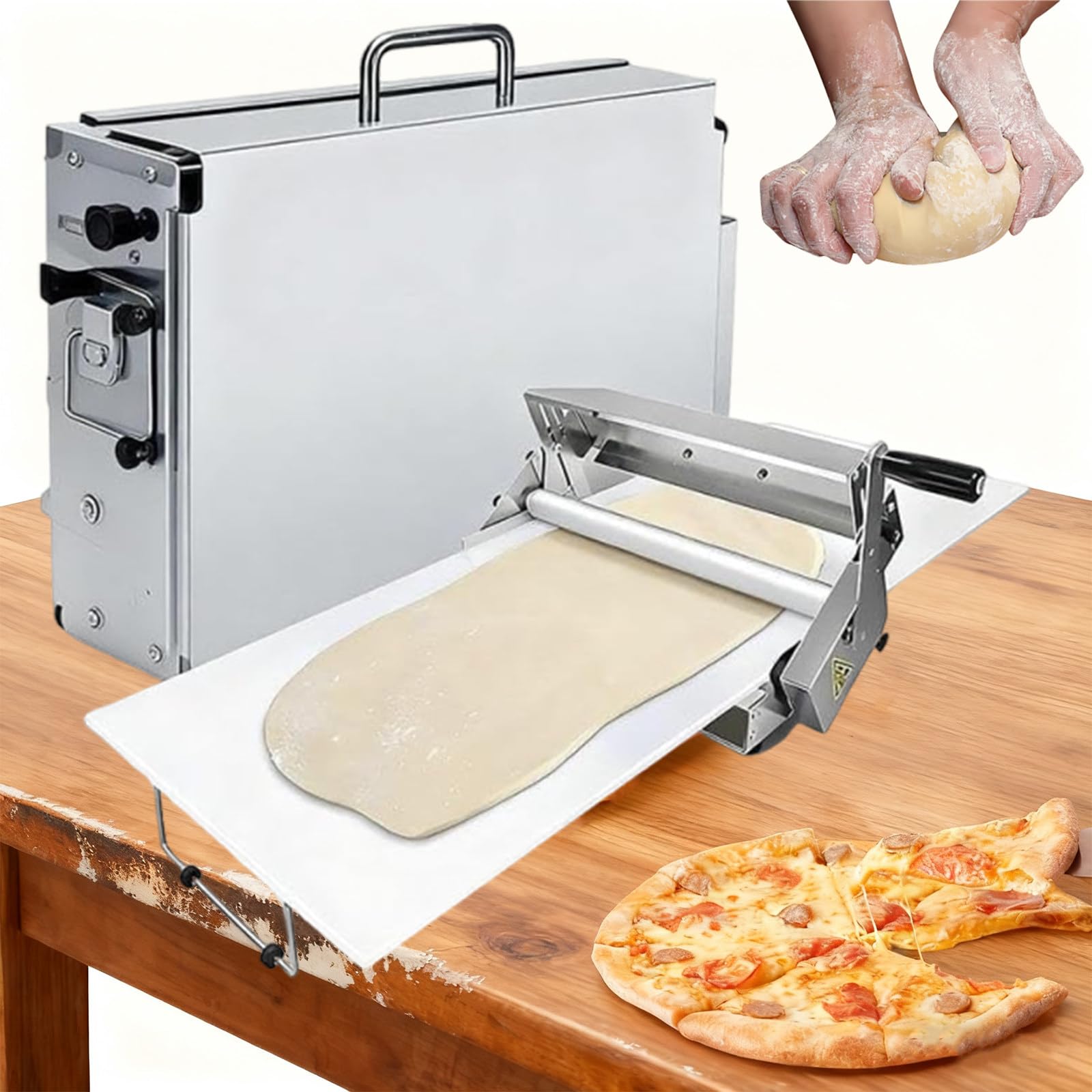 Croissant Dough Sheeter, Commercial Folding Dough Rolling Machine for 0-25mm Thickness, Non Stick Large Sheet Panel, for Home Kitchens 60x30cm
