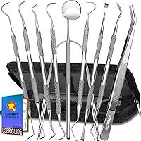 Vista 11 de G.CATACC Paquete de 10 herramientas dentales, removedor profesional de placa para limpieza de dientes, kit de higiene de acero inoxidable con púa