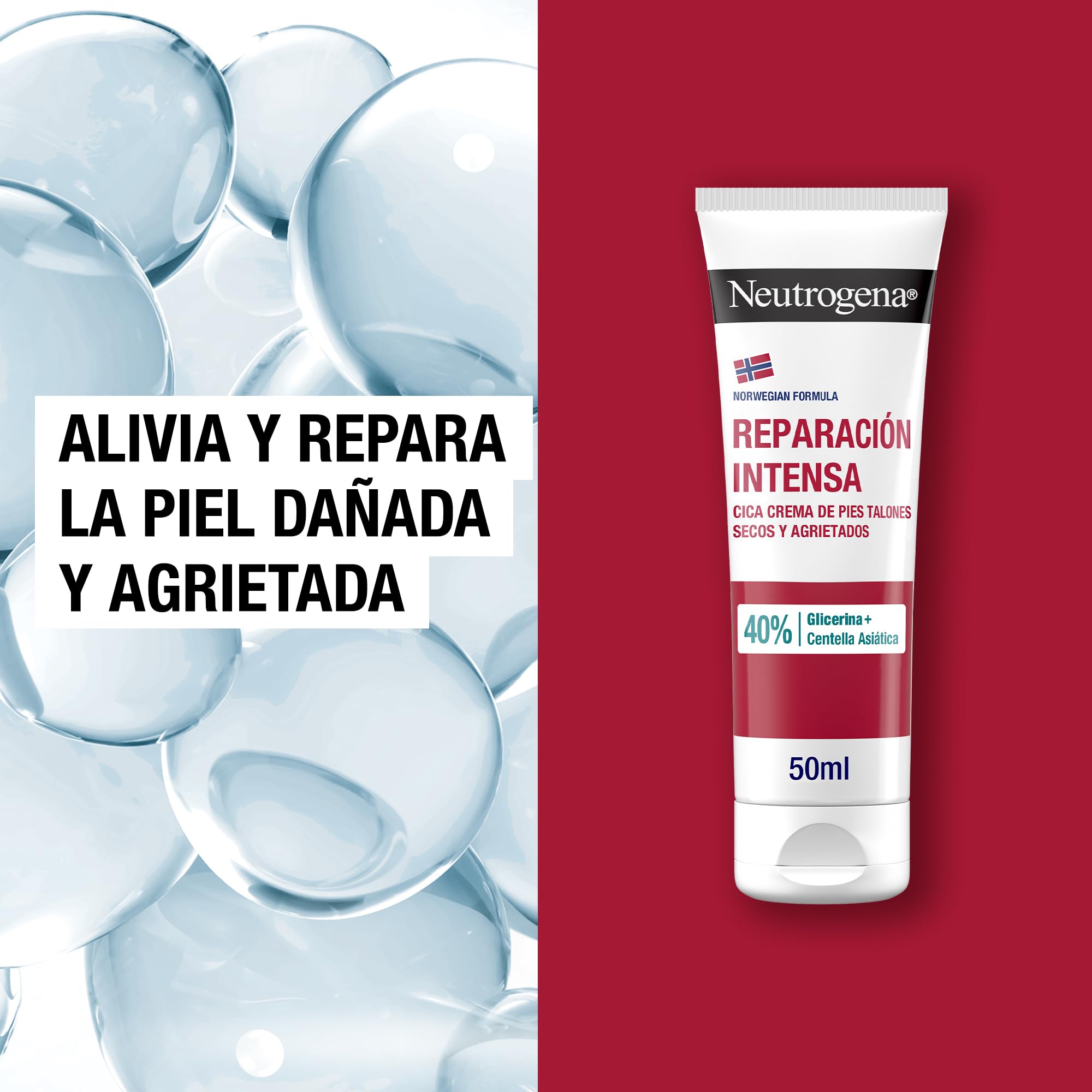 Neutrogena Fórmula Noruega Reparación Intensa CICA Crema de Pies Talones Agrietados 50 ml