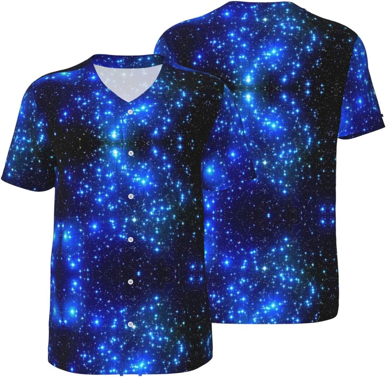 Galaxy Stars Stylish Softball Jersey,Personalized and Breathable Baseball Button Down for Men for All Seasons and Occasions