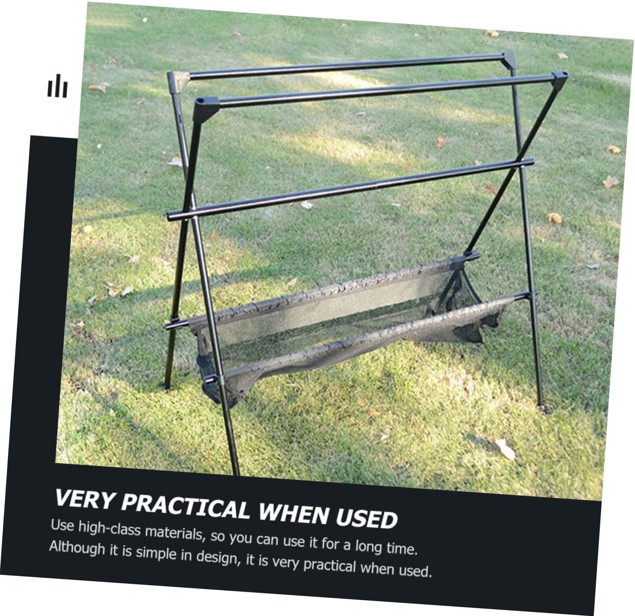 PRETYZOOM Camping Grill Stand Mesh Picnic Rack Foldable Camping Rack Storage for Outdoor