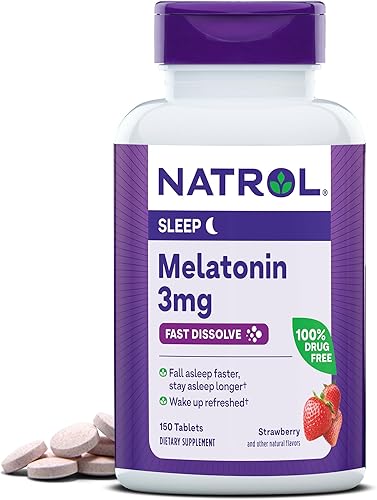 Natrol - Pastillas de melatonina de rápida disolución, te ayuda a quedarte dormido más rápido, a permanecer dormido más tiempo, fácil de tomar, se