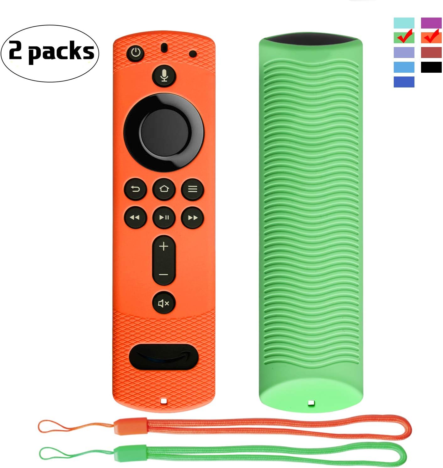 Remote Cover for Fire TV Stick 4K QCUTE Shockproof Silicone Remote Case Shockproof for Fire TV Cube/Fire TV (3rd Gen) Compatible with All-New 2nd Gen Alexa Voice Remote Control with Lanyard