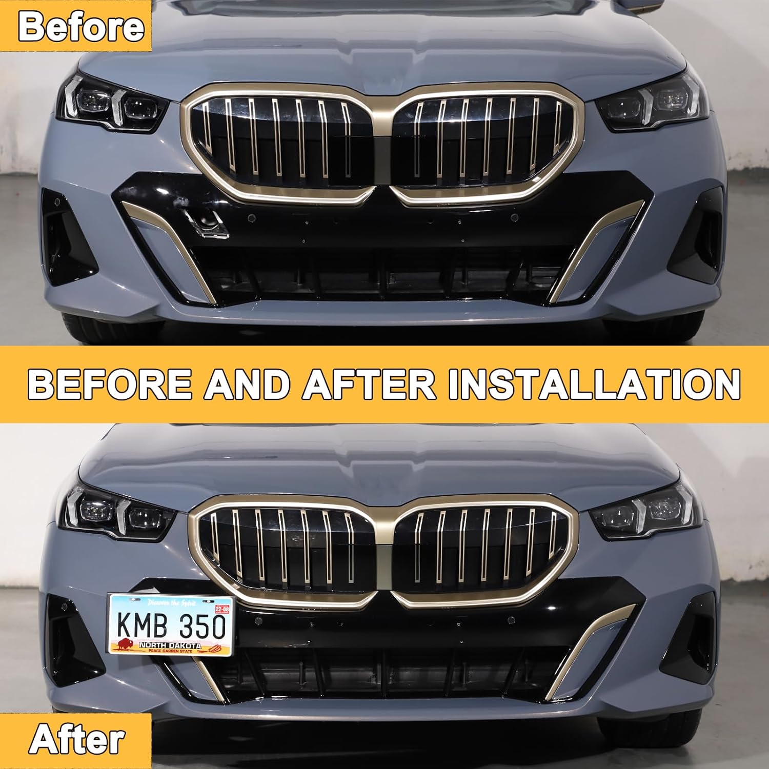 Front Bumper Tow Hook License Plate Mount Bracket Compatible with BMW 5 Series i5 G60 G68 2024 ,No Drill Tow Front Bumper Tow Hole Hook License Plate Mount Holder Adapter Relocation Kit Accessories