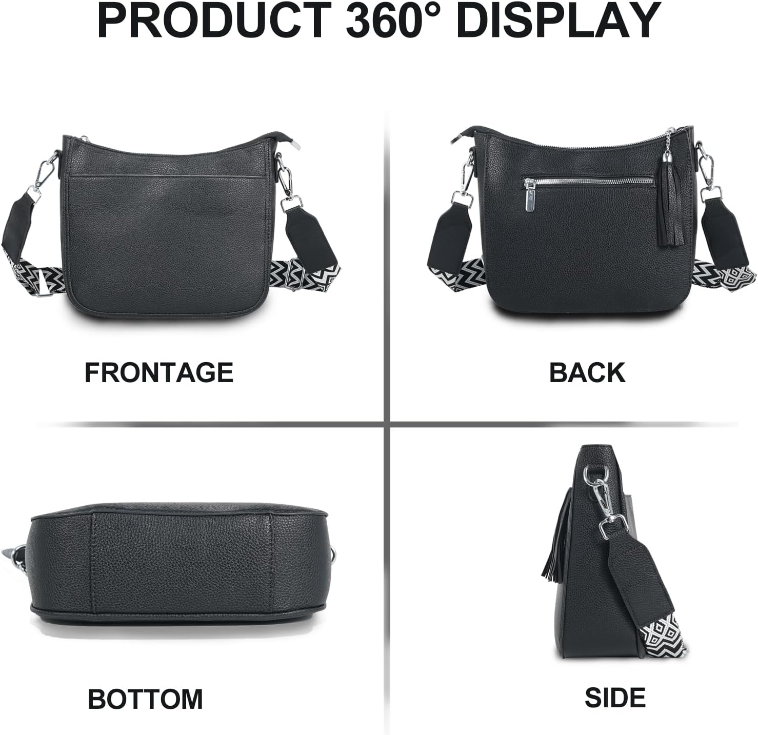 Crossbody Purse For Women, Vegan Leather Medium Crossbody Bag, Women's Crossbody Handbags For Travel With Tassel - Image 6