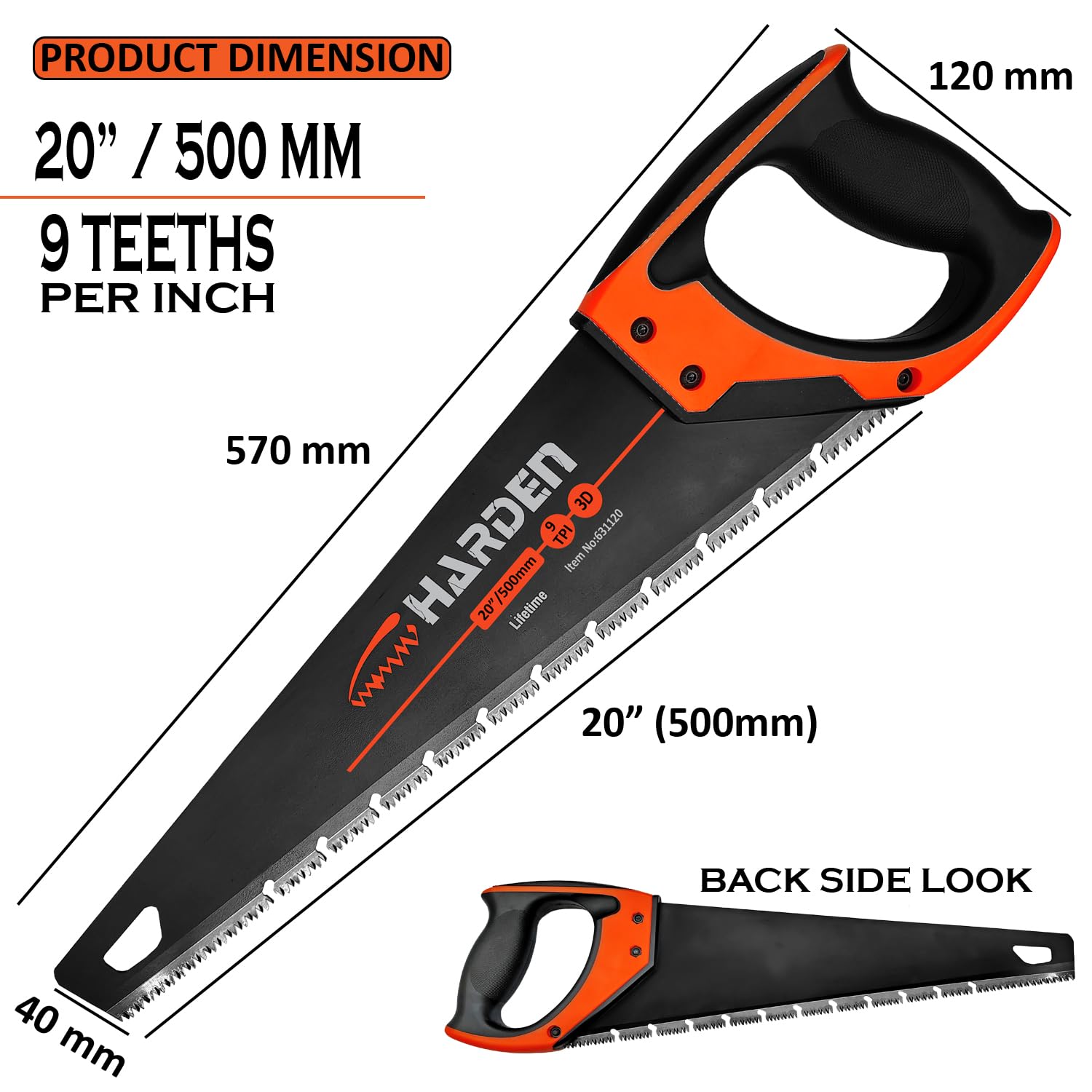Harden 20" Professional Hand Saw - Wood Cutting -3 Harden 20" Professional Hand Saw - Wood Cutting -3