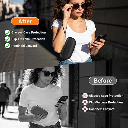 Miniatura 6 de CoBak Funda de transporte para gafas inteligentes Ray-Ban Meta y Oakley, se adapta a WayfarerSkylerHeadliner, almacenamiento protector portátil