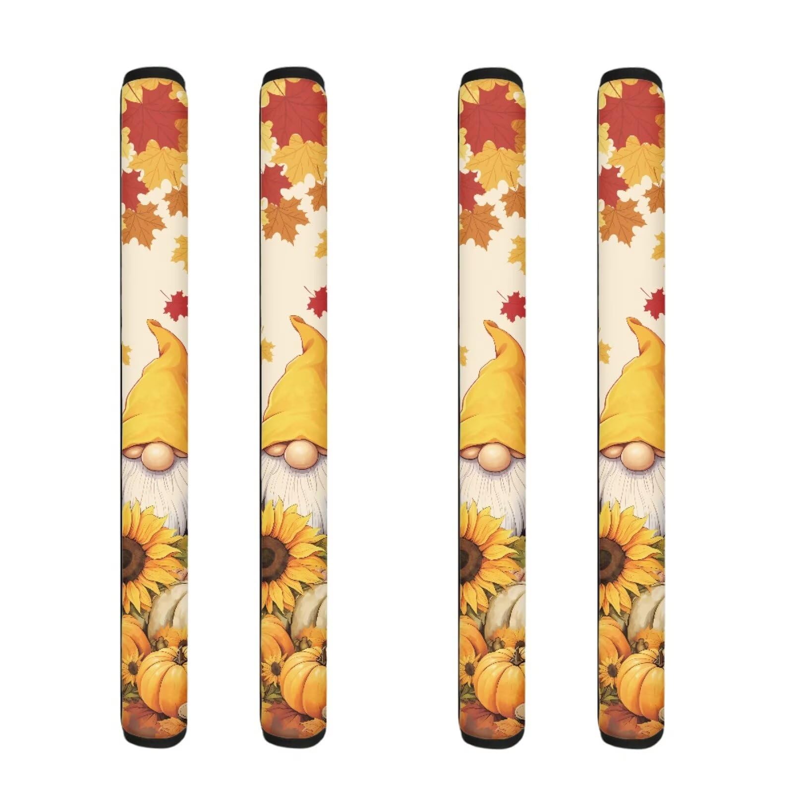Thanksgiving Day Decor 4 Pieces Refrigerator Door Handle Covers Set, Non-Slip Kitchen Appliance Fridge Dishwashers Microwave Handle Coves Sunflower Maple Leaf Gnome Print