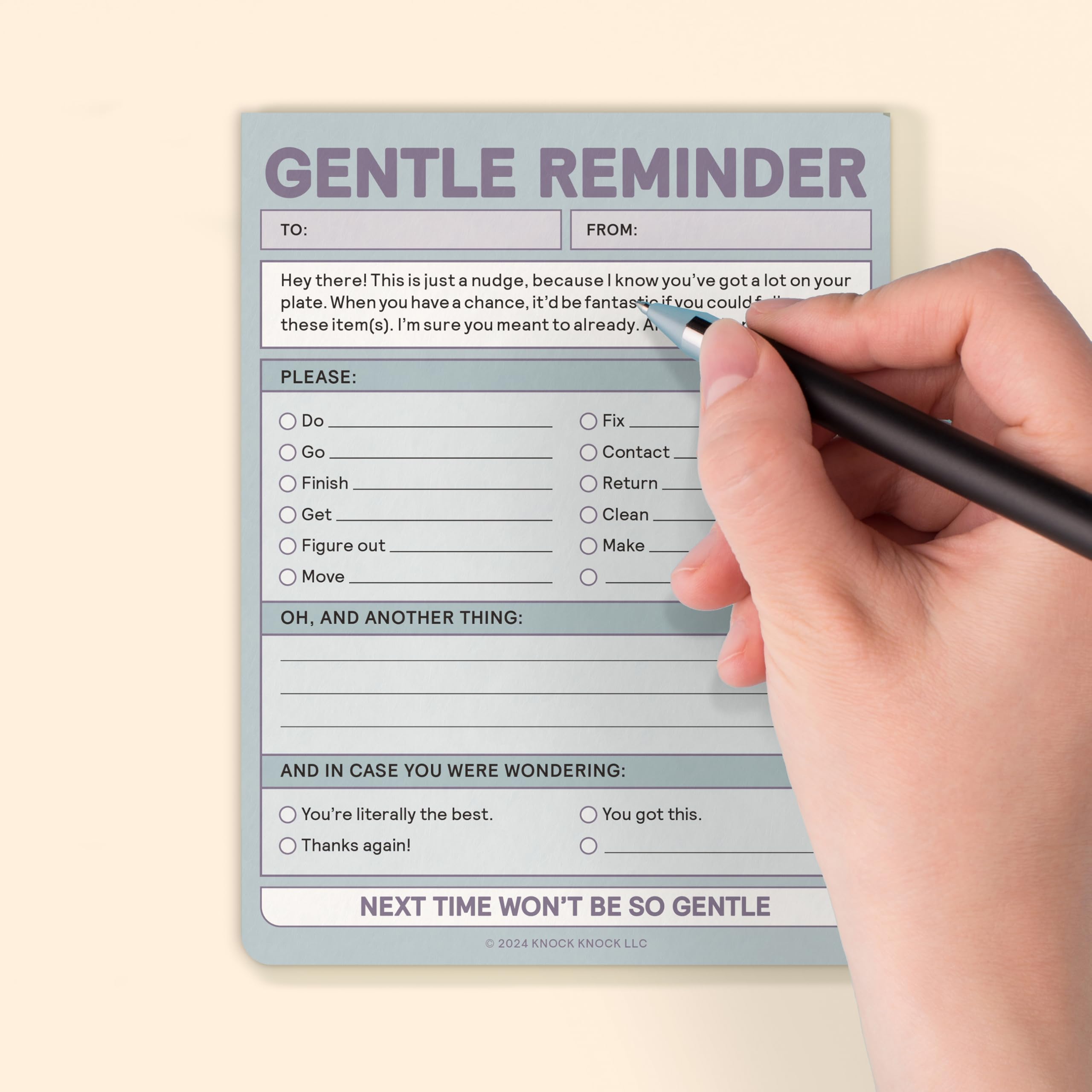 Knock Knock Gentle Reminder Note Pad, Funny Office Notepads & Checklist Nifty Notes (Pastel), 4 x 5.25-inches - Image 5