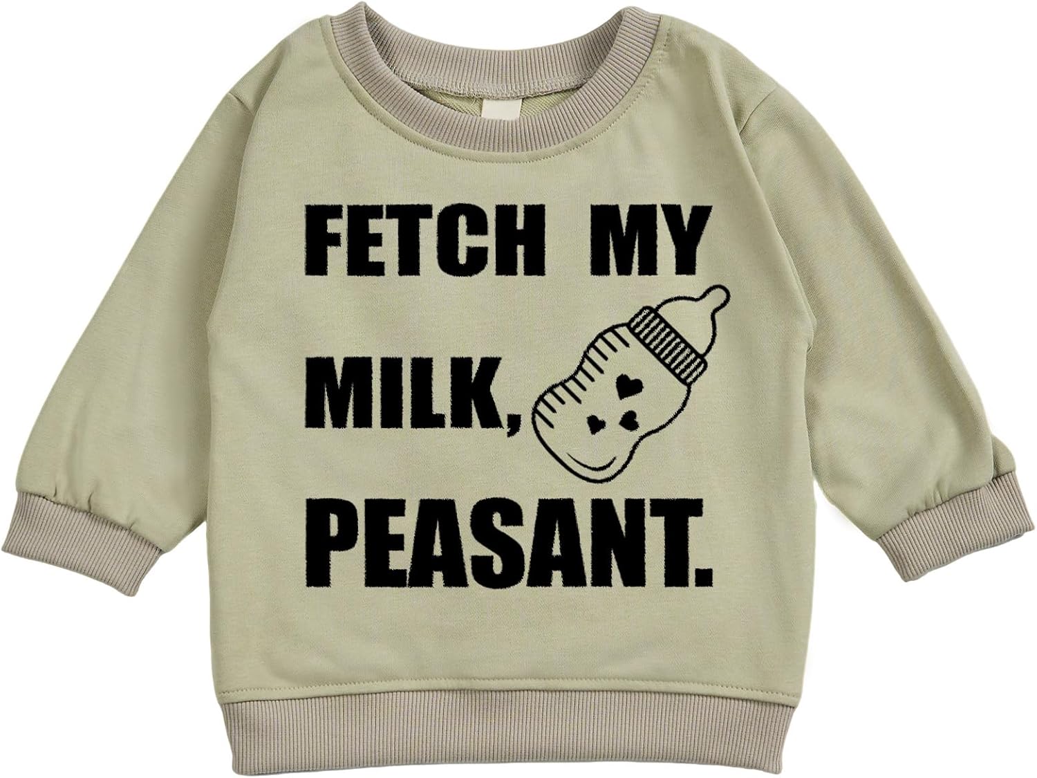 Toddler Baby FETCH MY MILK, PEASANT Long Sleeve Sweatshirt Top Jogger Pants Set Cute Fall Winter Clothes Set - Image 5