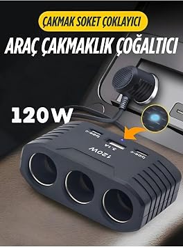 3 l   akmak Soketi 120W  akmakl k  o alt c  2 Usb 1 Type-c Ara   arj Cihaz   akmak  oklay c