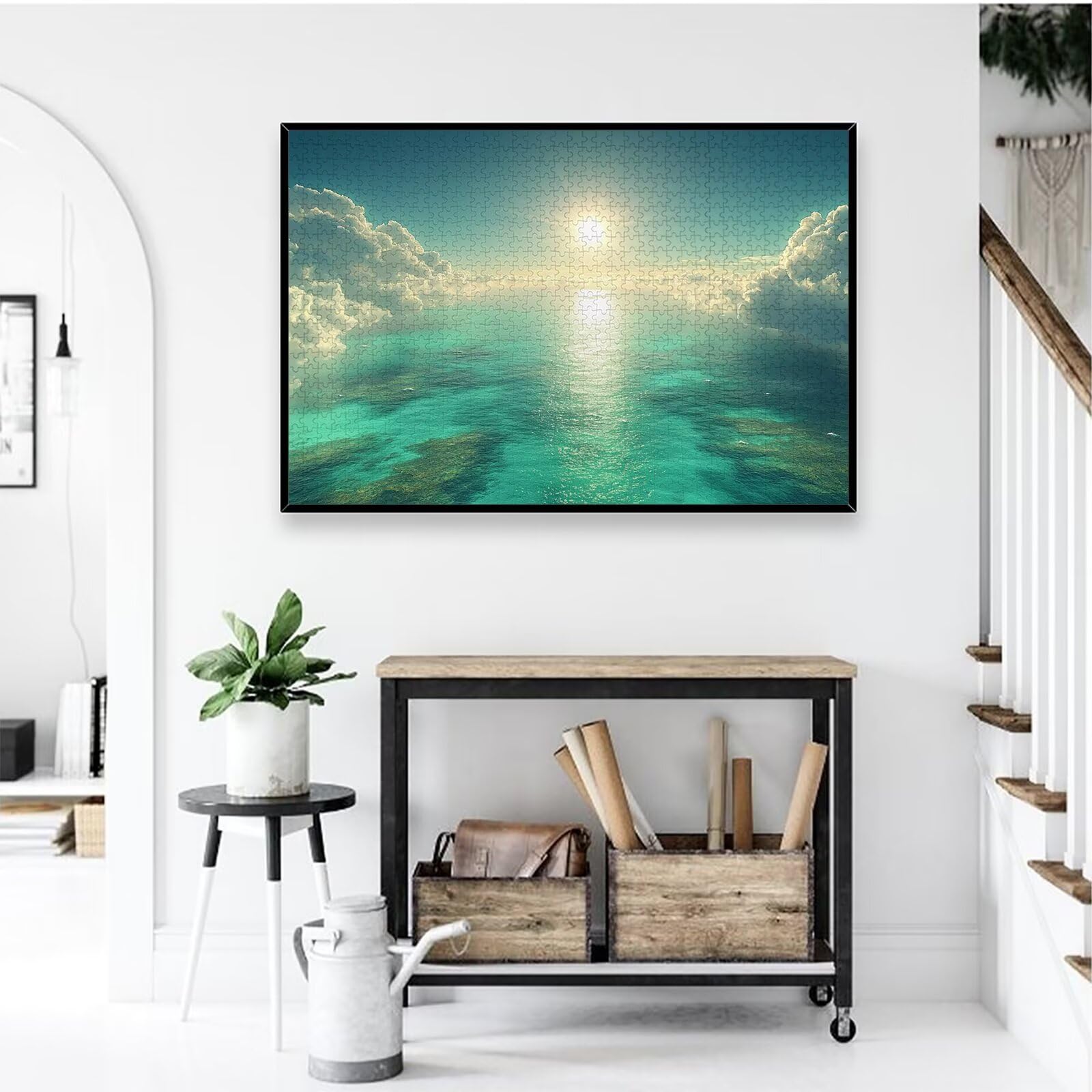 Puzzle 1000 sztuk oceanu, puzzle krajobrazowe 1000 sztuk dla dorosłych i nastolatków, drewniane puzzle z wykwintnym opakowaniem, rodzinne gry edukacyjne, dekoracje domu, prezent dla dorosłych-3289