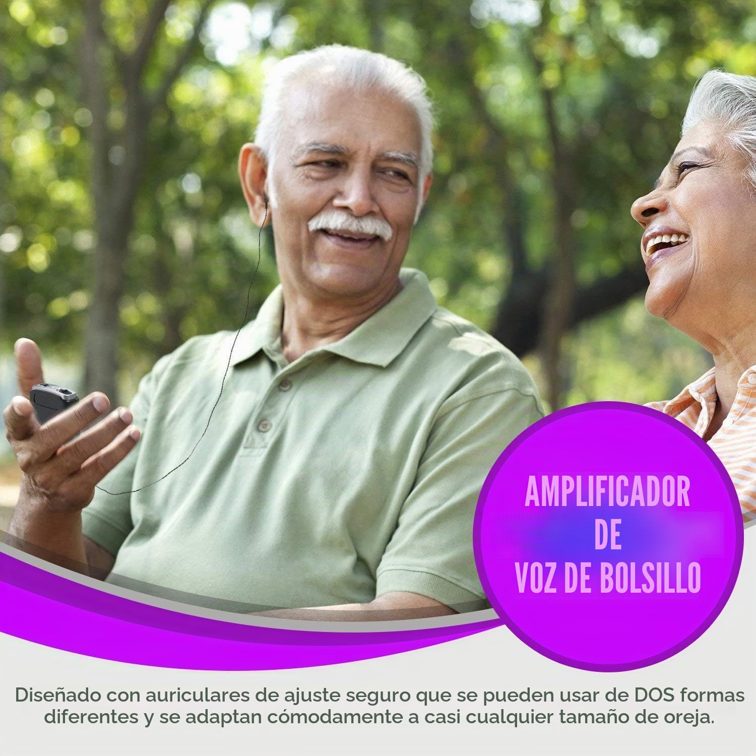 Dispositivo de mejora de voz con Duo Mic/Ear Plus Micrófono adicional y juego de auriculares, dispositivo personal de MEDca