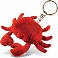 2pcs Cute Lobster & Crab Plush Keychains - Fuzzy Ball Charm For Backpacks, Purses, Keys & Car Decor