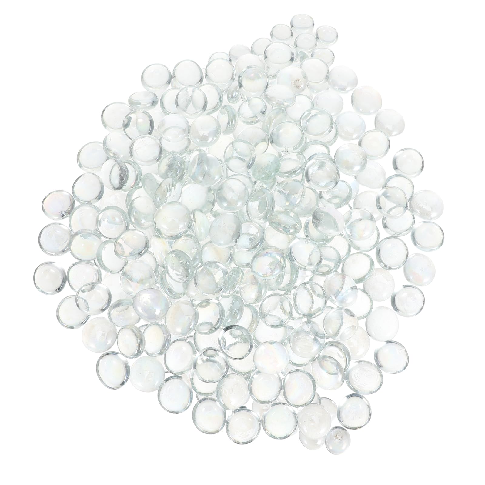 Sassi Decorativi in Vetro Piatti e Trasparenti 17-19 Mm per Acquari e Centrotavola, Superficie Liscia per Protezione e Decorazione Versatile, 1800g