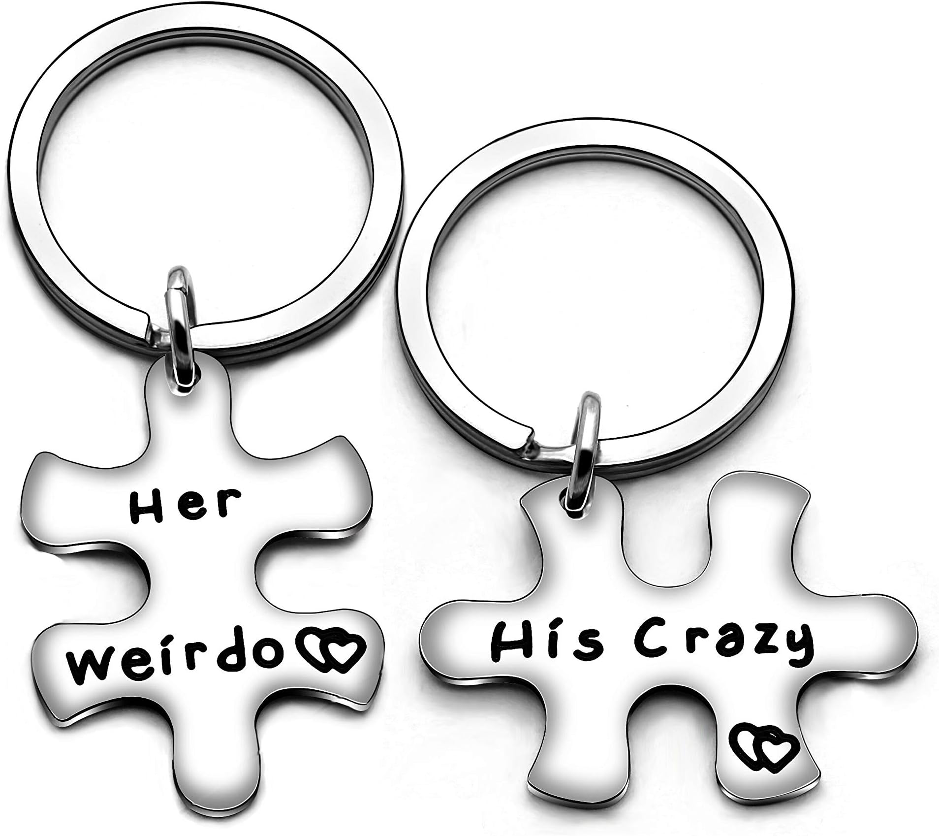 AGR8T Key Chain Her Weirdo His Crazy Couple Valentine Gifts Boyfriend Girlfriend Christmas 2pcs