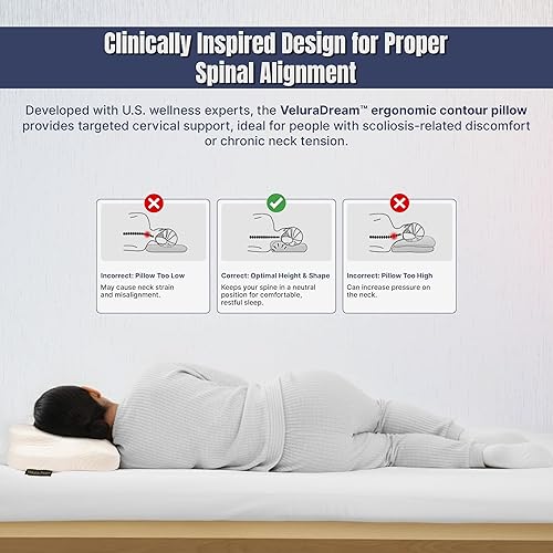 Miniatura 8 de Almohada de belleza con 2 fundas de almohada, almohada facial de espuma viscoelástica antiarrugas para dormir de espalda, de lado y boca abajo,