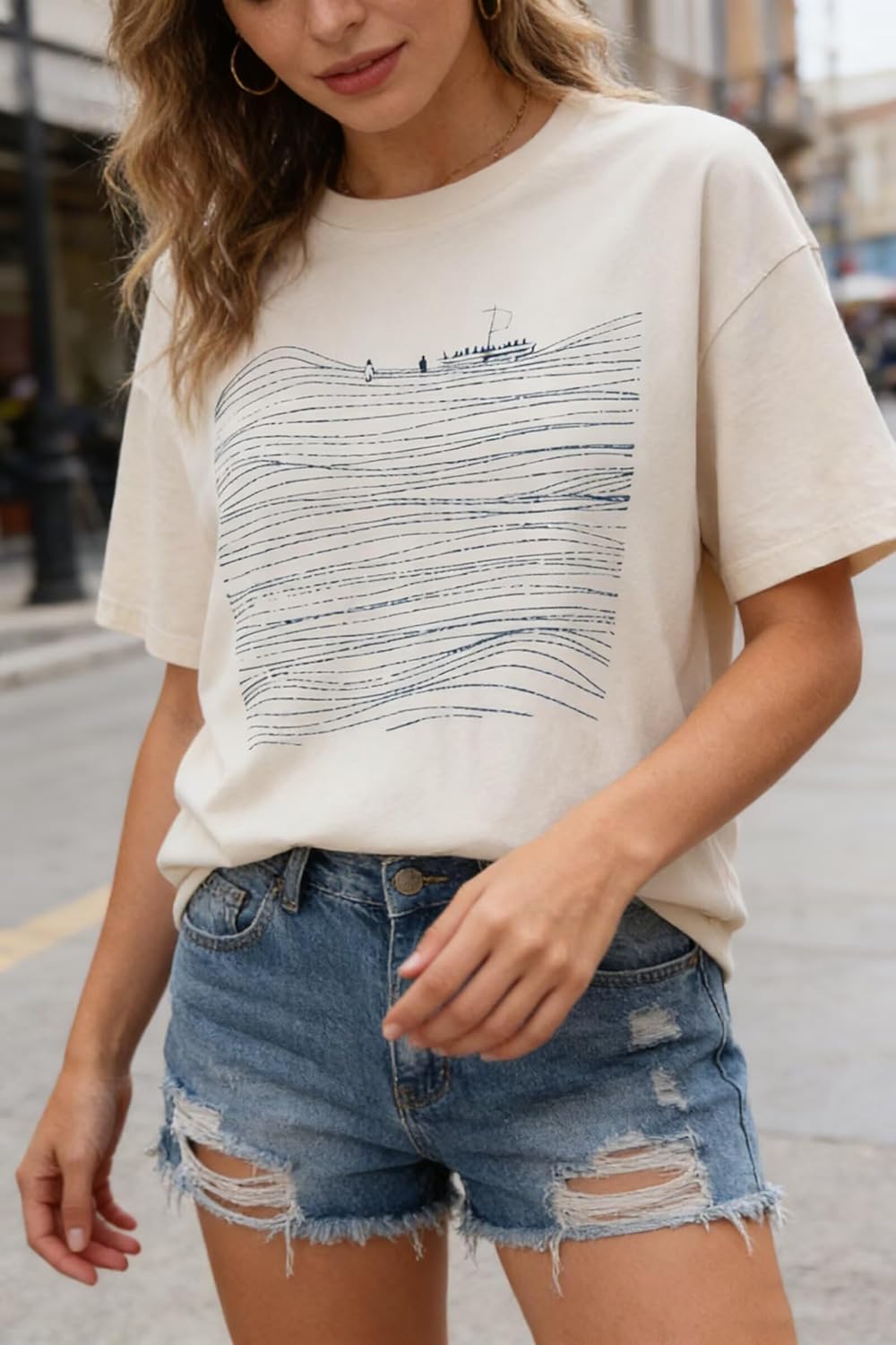 Vintage Flowers T Shirts Womens Cute Floral Graphic Tees Boho Wildflower Tshirts Summer Casual Short Sleeve Tops - Image 5