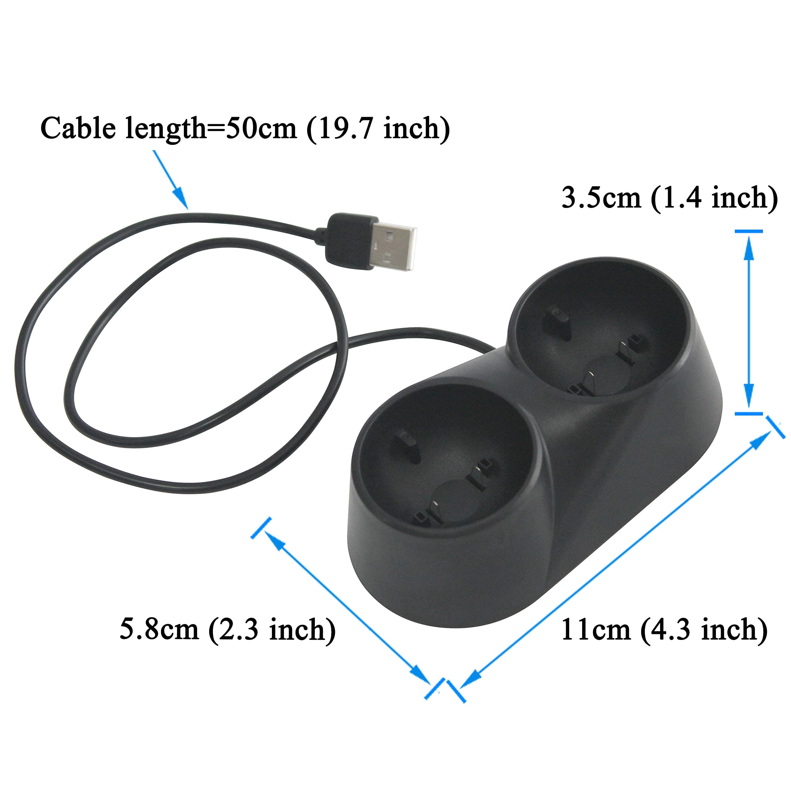 OSTENT Podwójna ładowarka stacja ładująca stacja zasilająca stojak uchwyt do Sony PS4 VR PS Move Controller