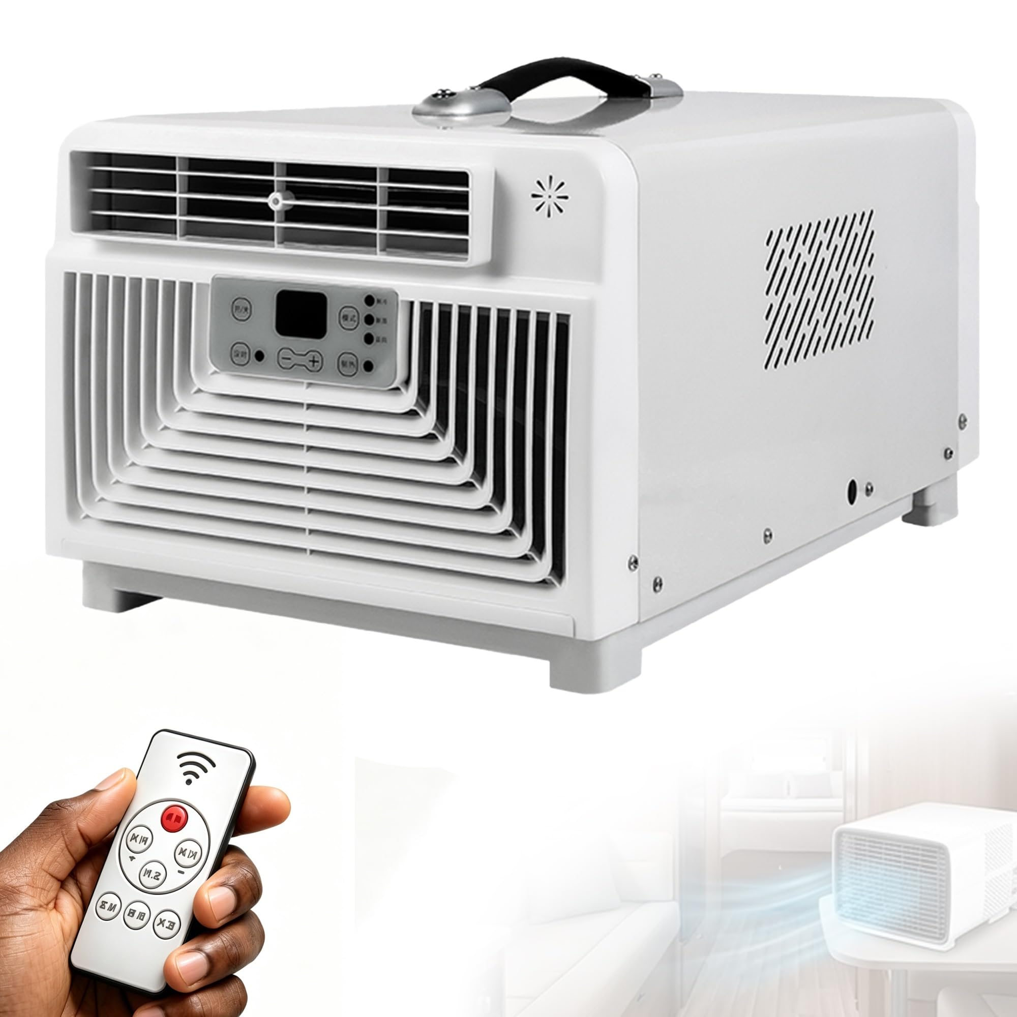 Compact 3-in-1 Air Conditioner for Camping & RV, 2700 BTU Cooling, Dehumidifier & Fan, 45dB Low Noise, 280W Low Wattage, Remote Control & 12H Timer, Easy Setup