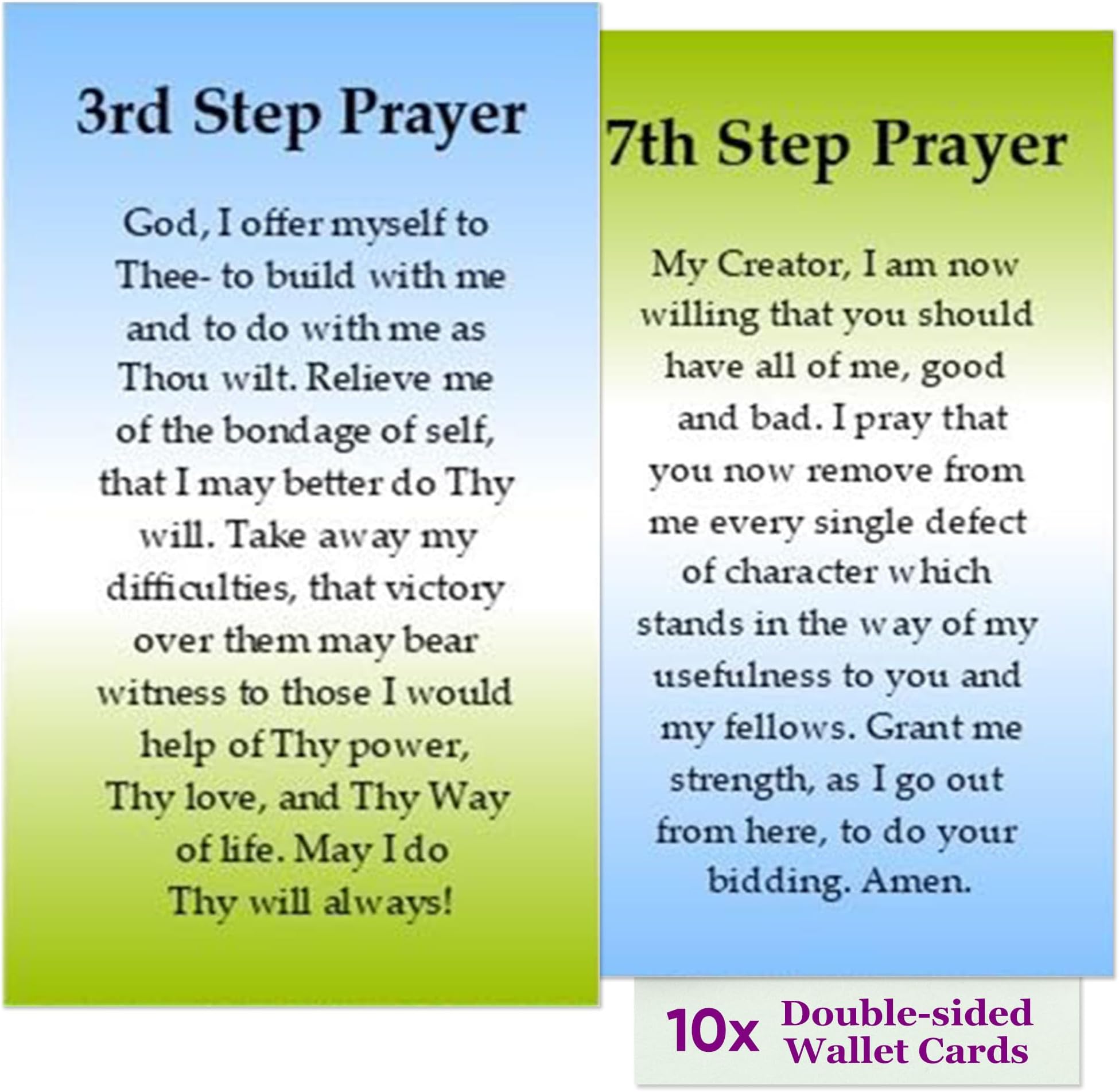 Cheryl's BookmarksCheryl's Bookmarks AA 12 Step Wallet Cards 2x3-3rd & 7th Step Prayers Double Sided Recovery Cards Sobriety - Sober Gifts For Women and Men, Addiction Recovery Gifts, Motivational Quote Card