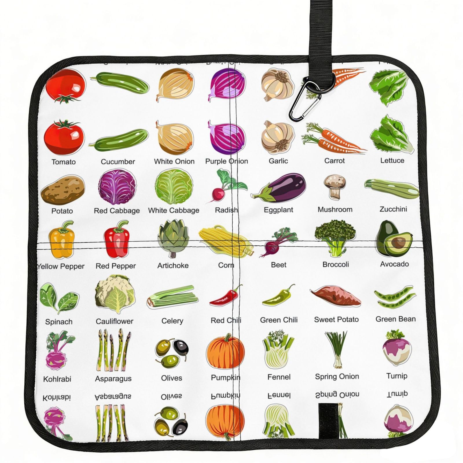 OKFSTY Introduction Of Vegetables Print Fold Away Seat Cushion Portable Outdoor Pad Polyester Bleacher Bench Mat Travel Picnic Pad