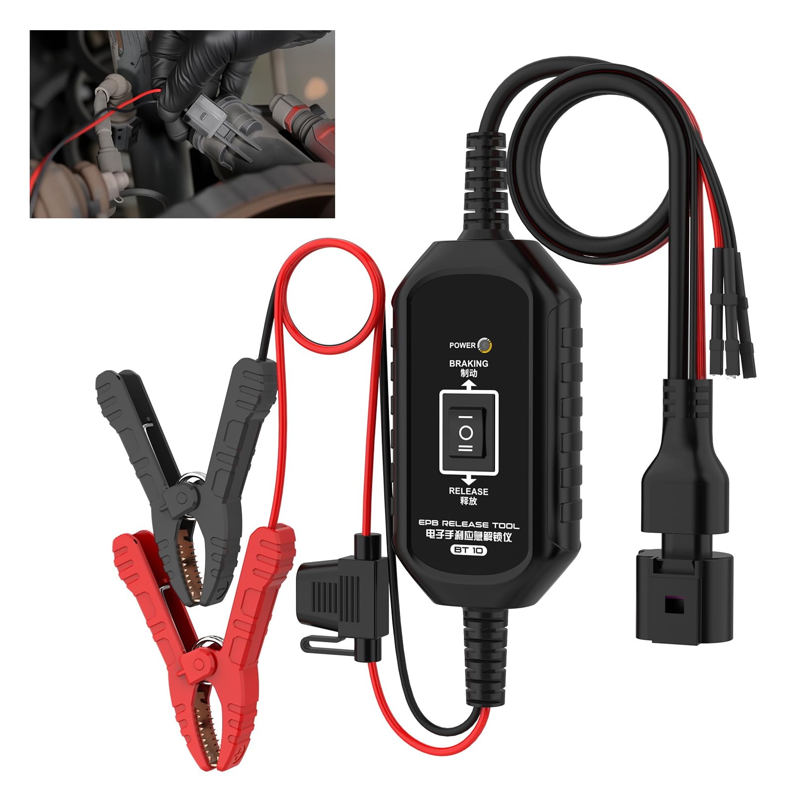 BT10 EPB - Herramienta de liberación de emergencia para freno de estacionamiento electrónico, desbloqueo y restablecimiento de dos canales hacia adelante/atrás