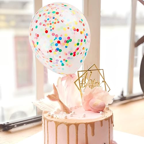 Miniatura 7 de Globos de confeti rosa, 40 globos transparentes de 5 pulgadas con confeti en el interior para graduación, compromiso, decoración de pasteles,