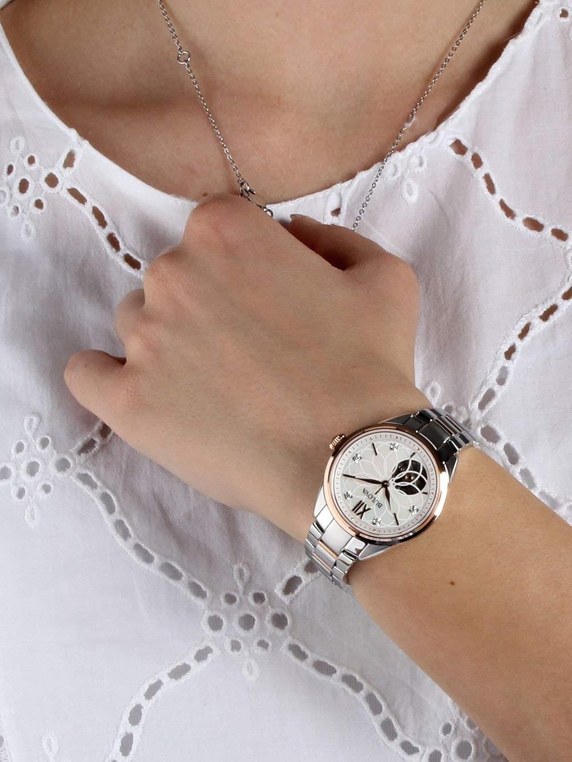 Bulova Orologio Analogico Automaticamente Donne con Cinturino in Acciaio Inox 98P170 Bulova Orologio Analogico Automaticamente Donne con Cinturino in Acciaio Inox 98P170