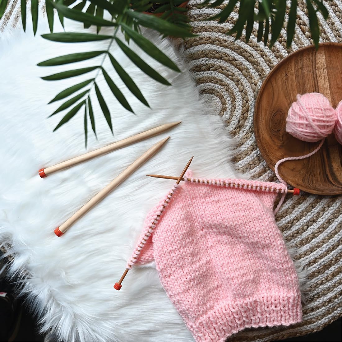 KnitPro Basix Beech Single Pointed Needles 16" (40cm) | US Size 7 (4.5mm)