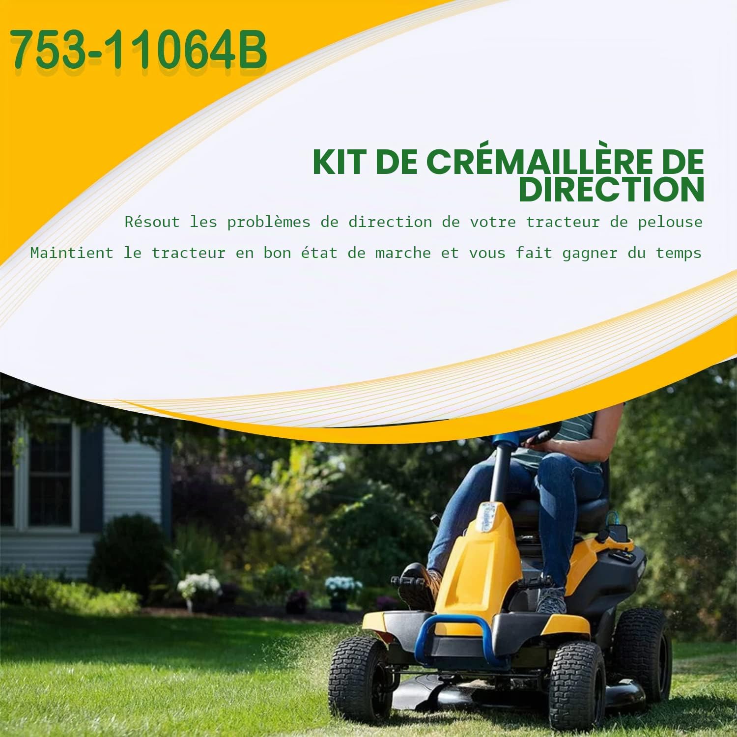 753-11064B CR12 Kit de direction pour cub Cadet CC30 CC30H CC30E Hydro Mini Riders/MTD Columbia CR30/Craftsman R1000 Tracteur tondeuse à gazon
