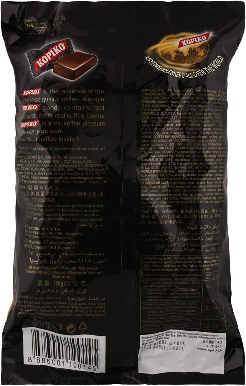 iChuches | Kopiko Original – Caramelos de Café con Café Real | Sabor Intenso y Energético | Coffeeshot Clásico (Bolsa Original 800gr)